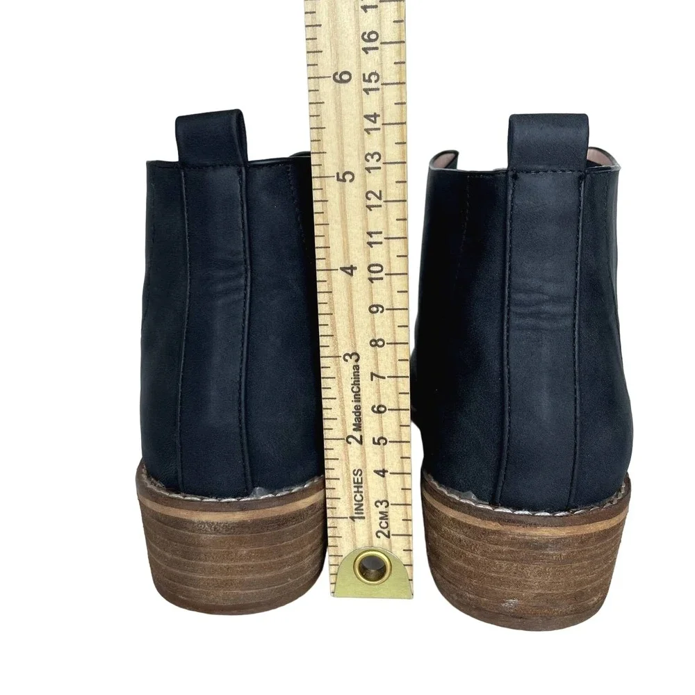 Ccocci Women's Boyfriend‎ Black Ankle Boots Low Heel Comfortable Size 10